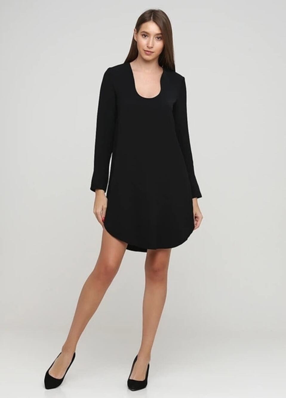 & Other Stories Long Sleeve Scoop Neck Tunic Shift Dress, Size 10